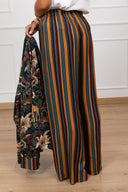 Pantalone a righe multicolor fantasia "Nomad" con elastico Haveone