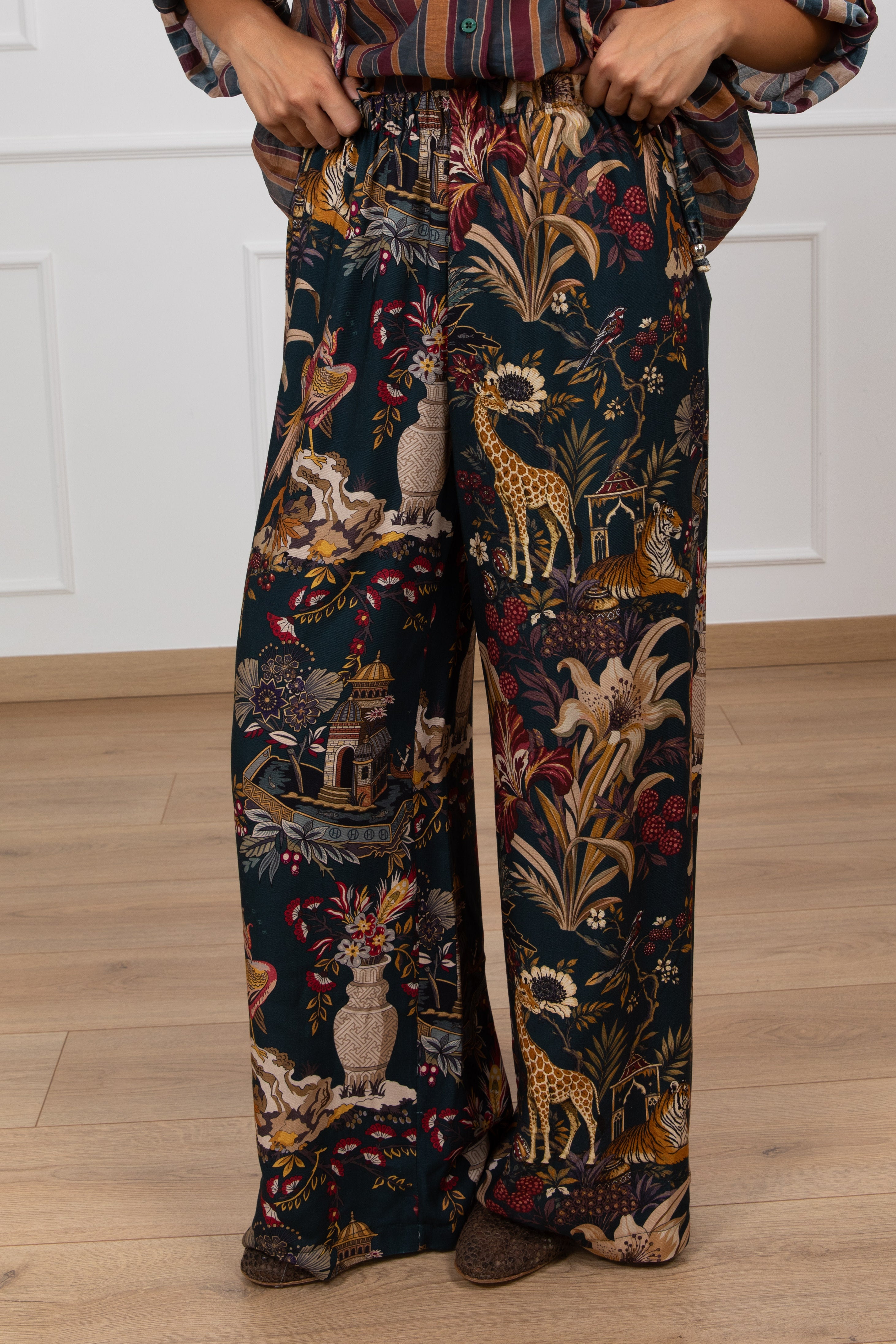 Pantalone fantasia "Nomad" con elastico Haveone