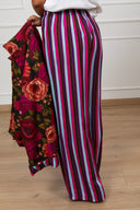 Pantalone a righe multicolor con elastico Haveone