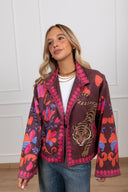 Giacca kimono in eco-camoscio fantasia tiger Haveone