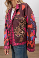 Giacca kimono in eco-camoscio fantasia tiger Haveone