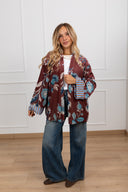 Kimono in ciniglia fantasia fiore Haveone