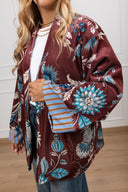 Kimono in ciniglia fantasia fiore Haveone