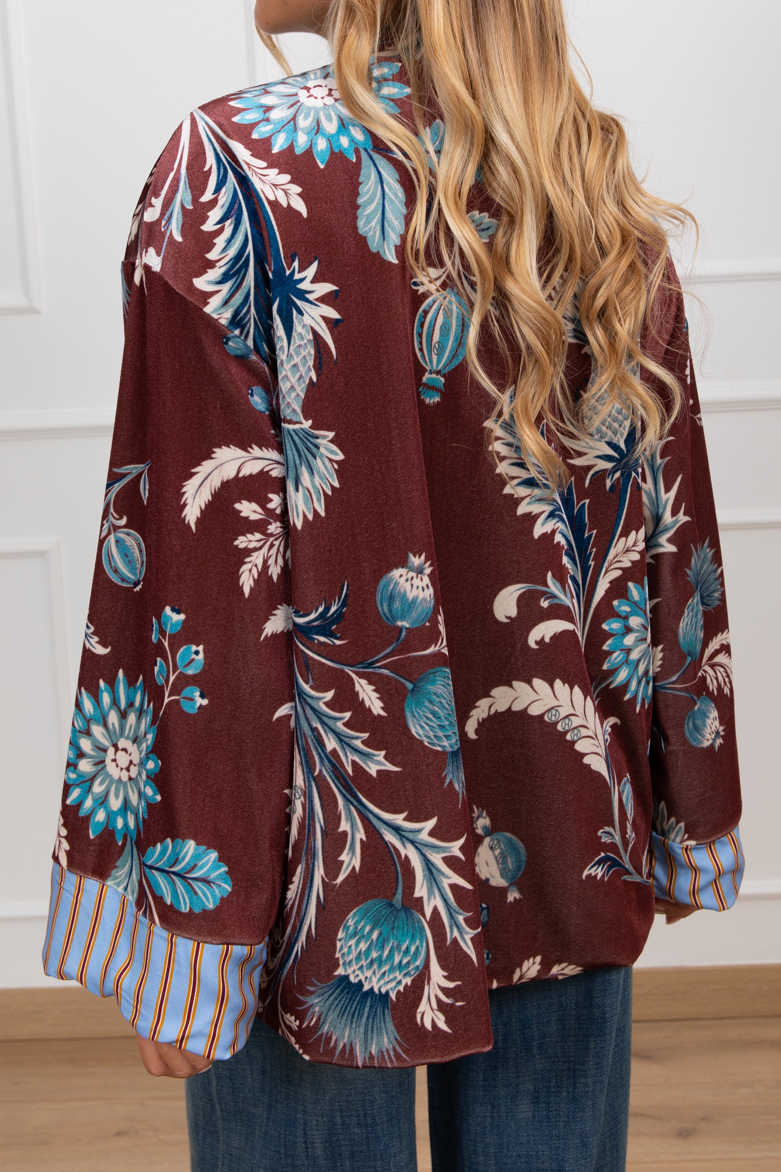 Kimono in ciniglia fantasia fiore Haveone