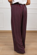 Pantalone riga bordeaux con elastico Haveone