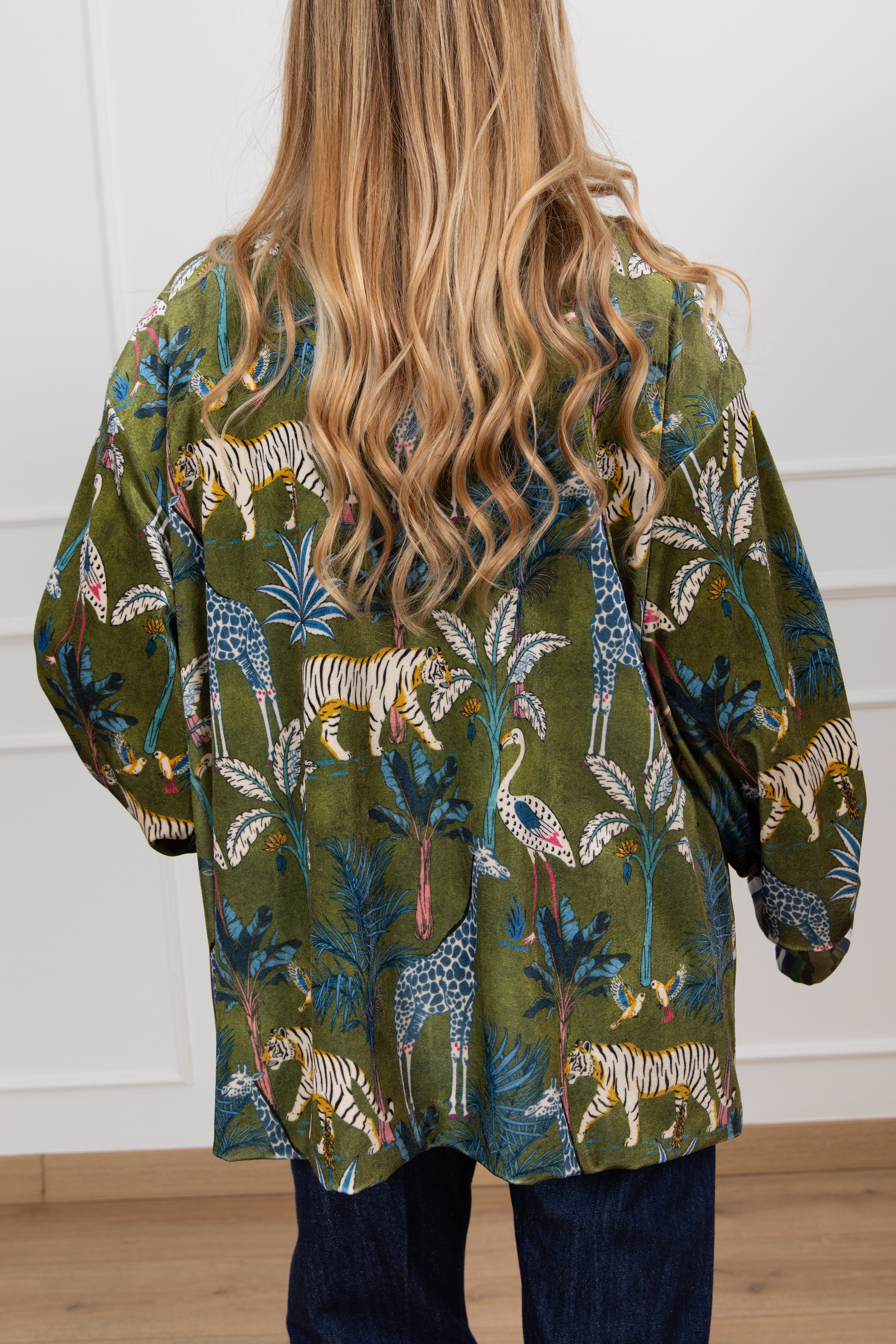 Kimono in ciniglia fantasia jungle Haveone