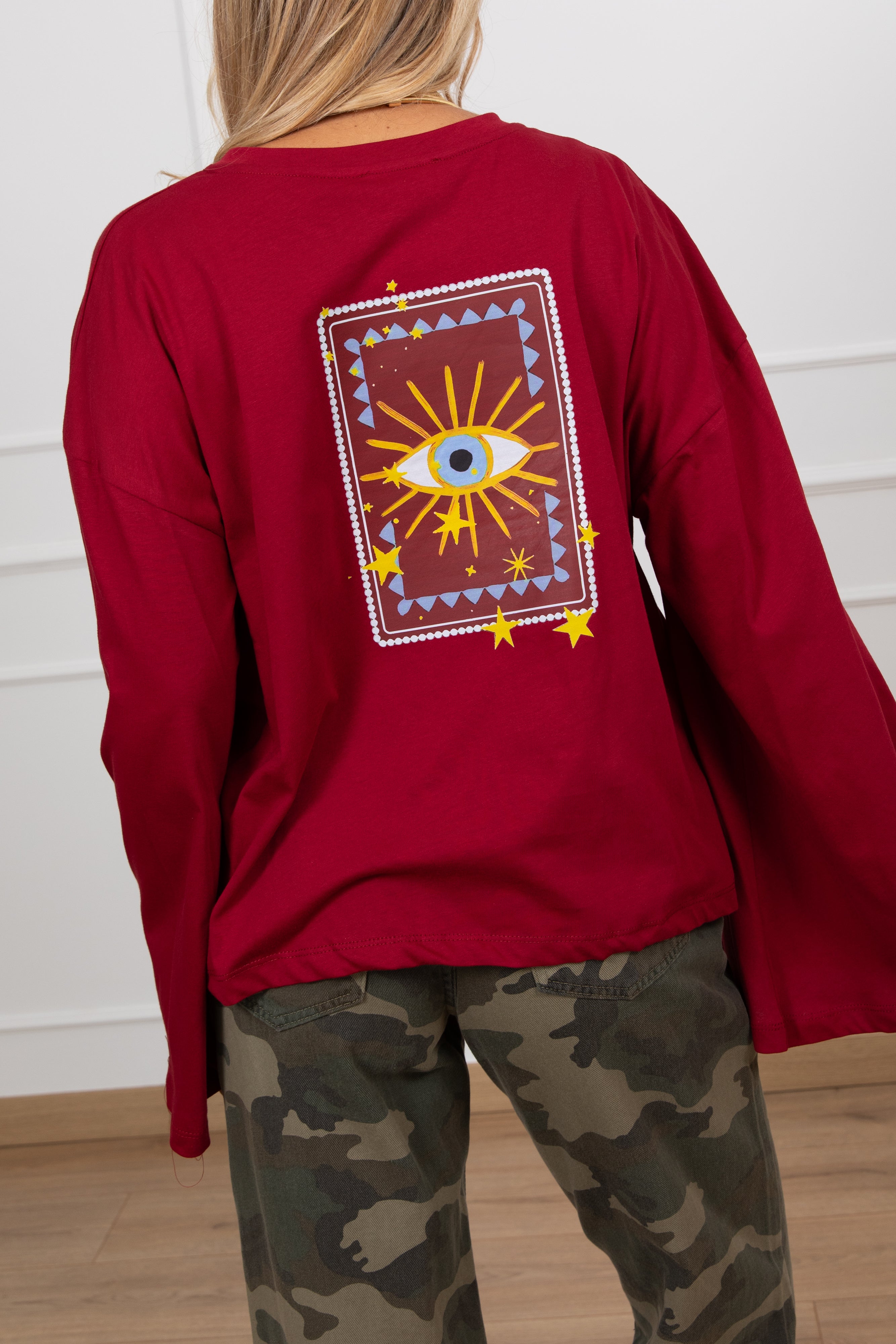 T-shirt "Le soleil dans le coeur" variante bordeaux ViCOLO
