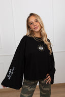 T-shirt "Le soleil dans le coeur" variante nero ViCOLO