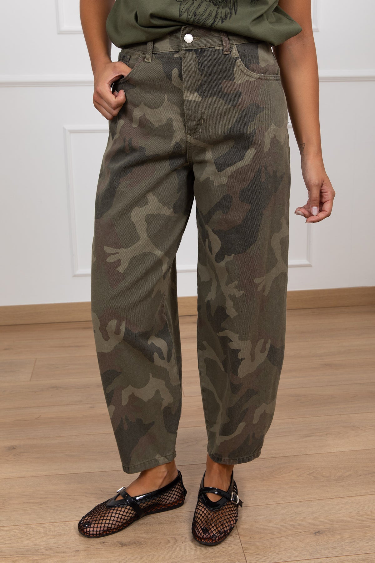 Jeans barrel-fit camouflage Susy Mix