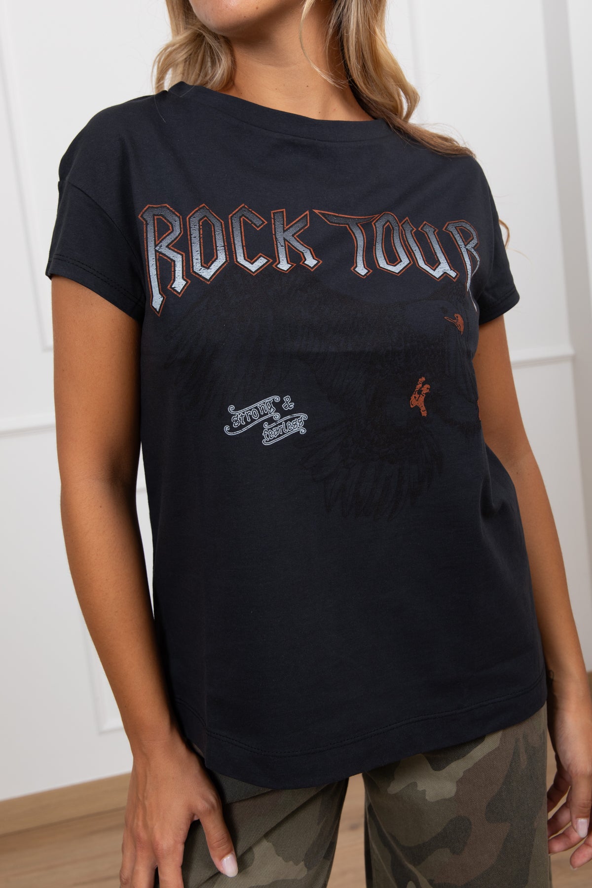 T-shirt stampa aquila "Rock tour" Susy Mix