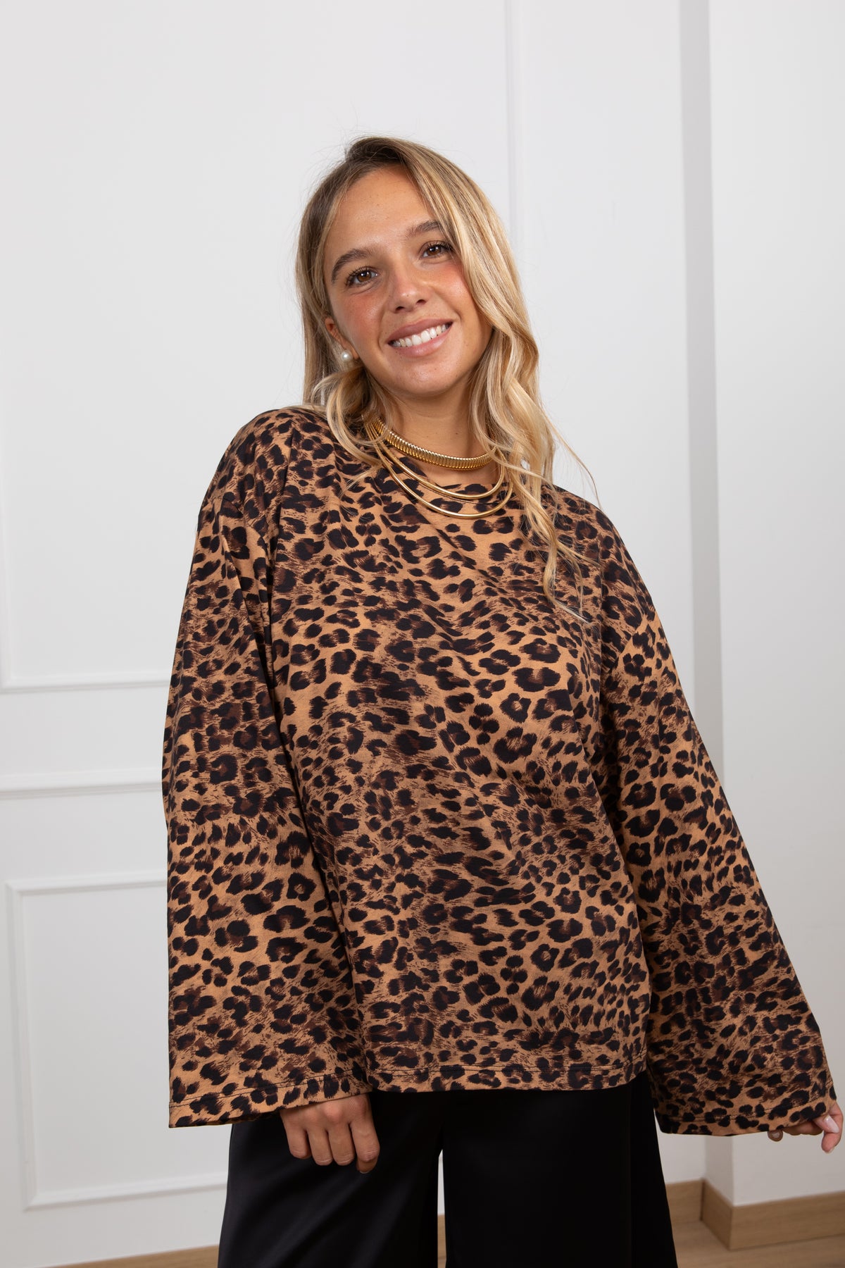 T-shirt manica lunga fantasia animalier Tensione IN