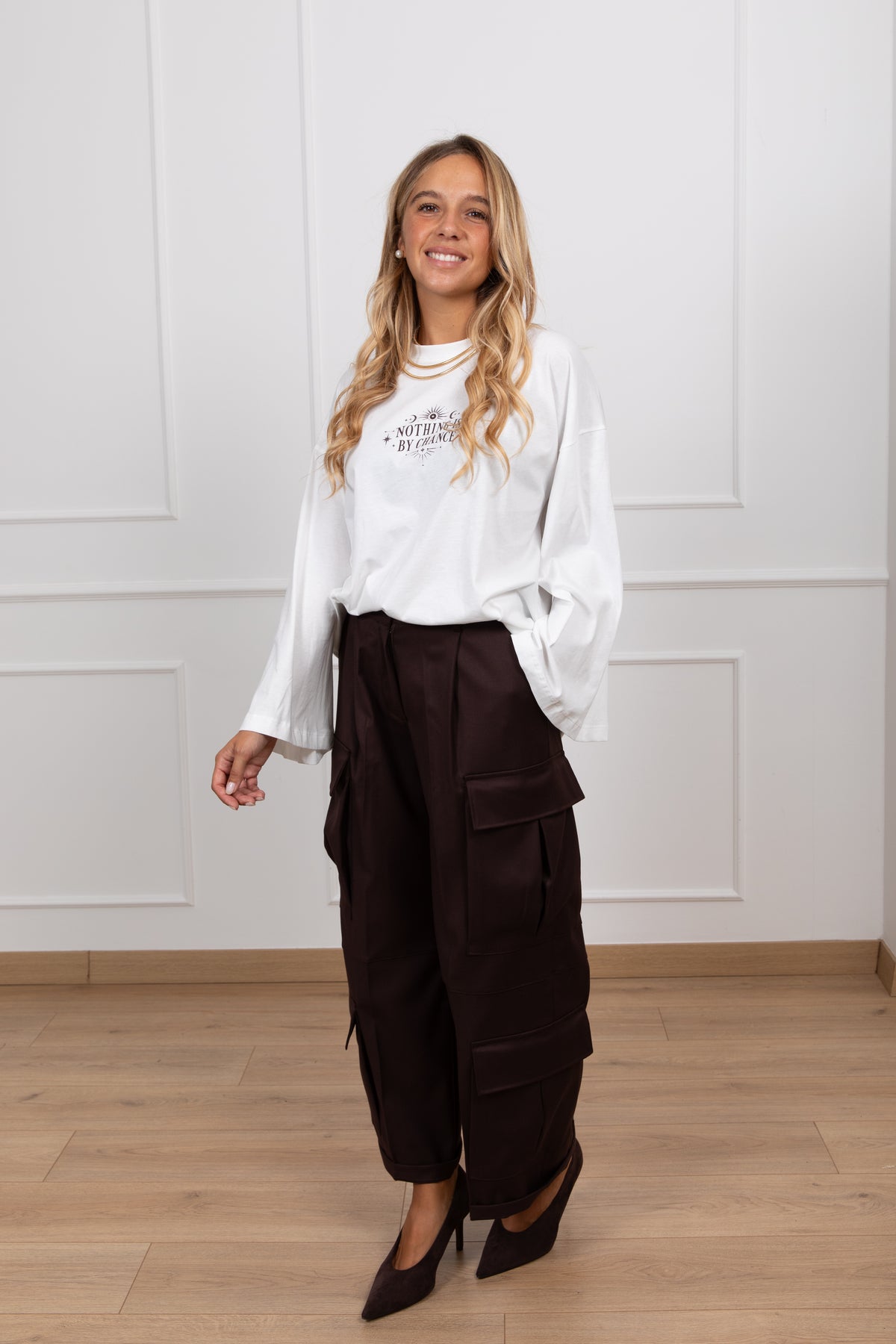 Pantalone cargo in viscosa variante moro ViCOLO