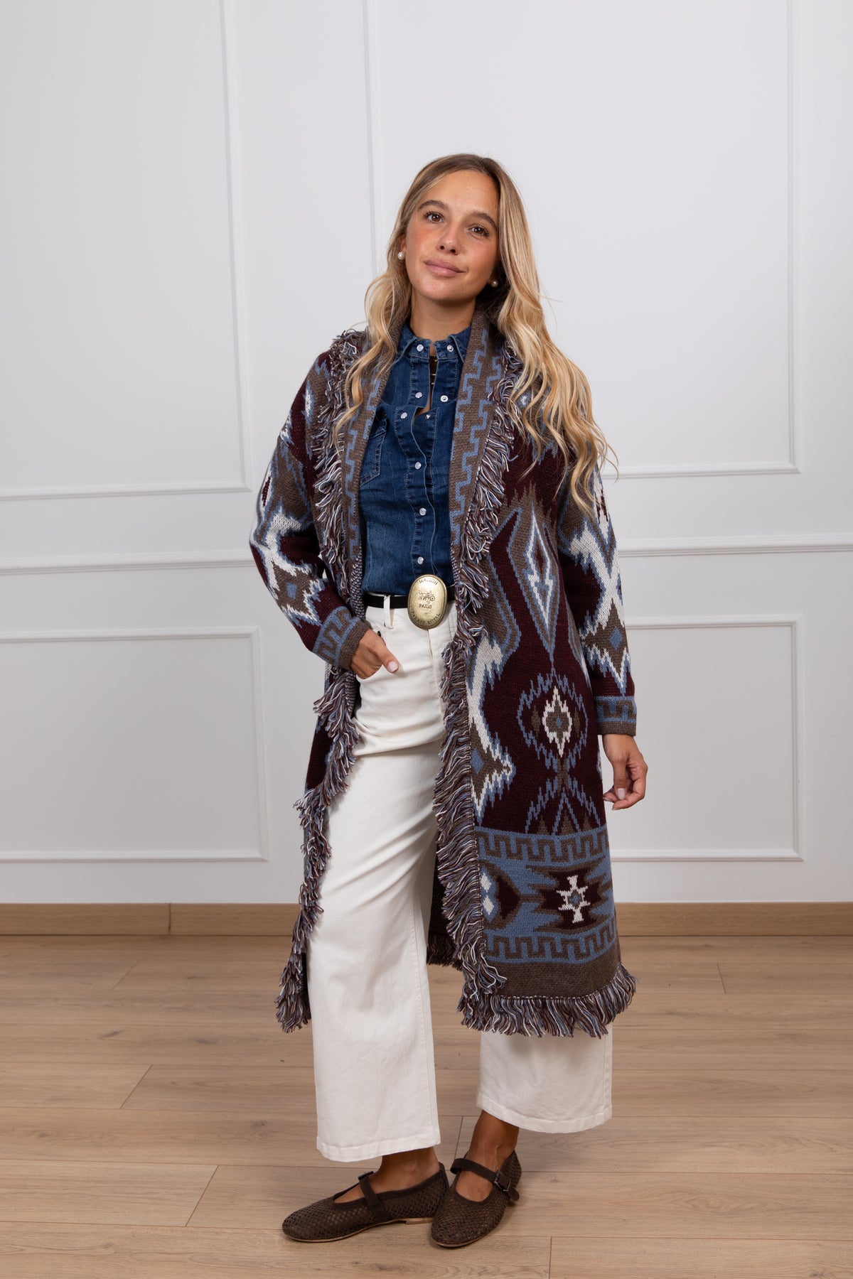 Maxi-cardigan fantasia rombi Susy Mix