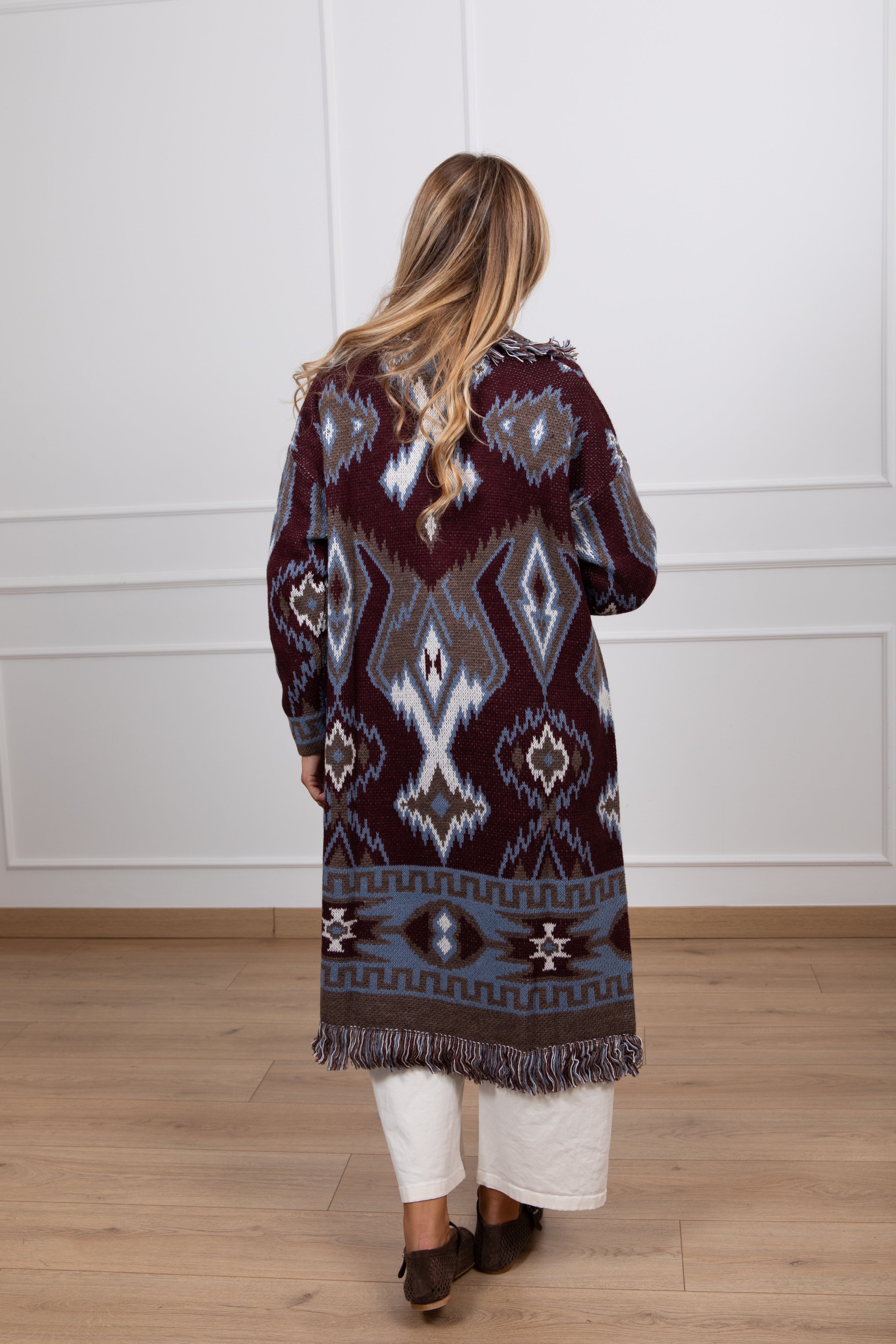 Maxi-cardigan fantasia rombi Susy Mix