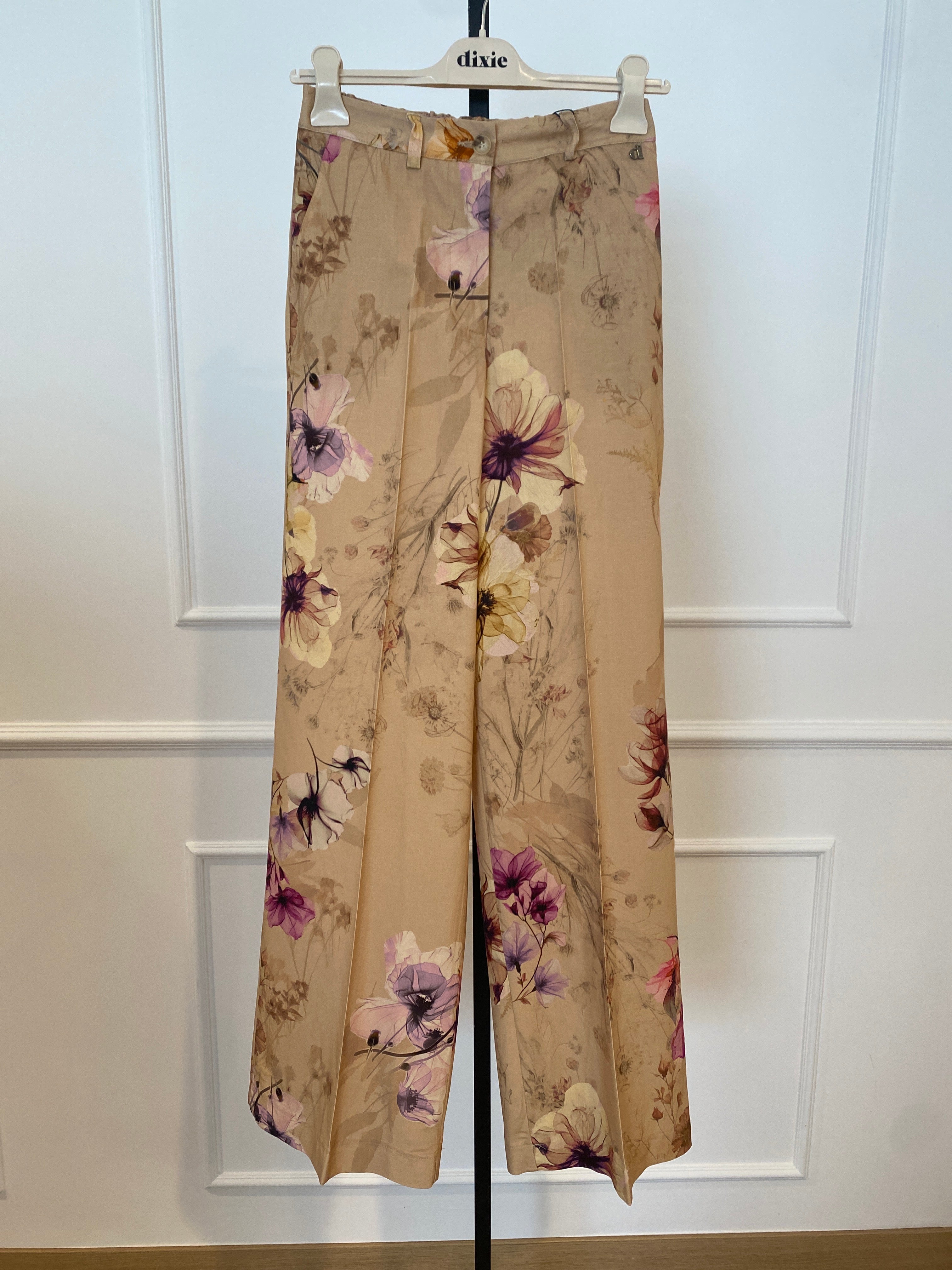 Pantalone flowers in viscosa a palazzo Dixie
