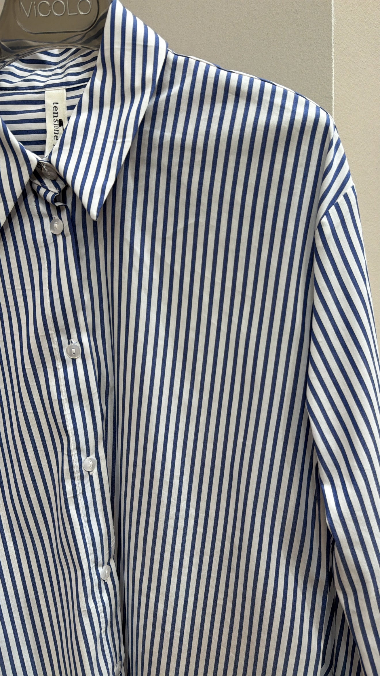 Camicia bacchettata azzurra Tensione IN NEW COLLECTION
