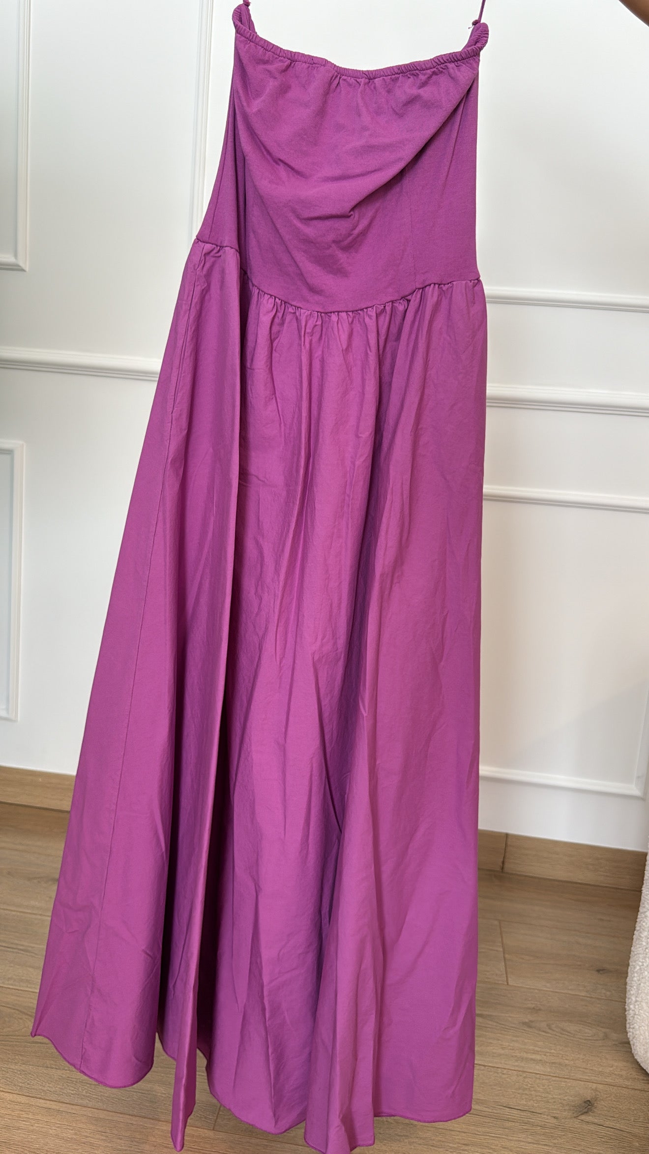 Abito lungo bi-materico a fascia Susy Mix