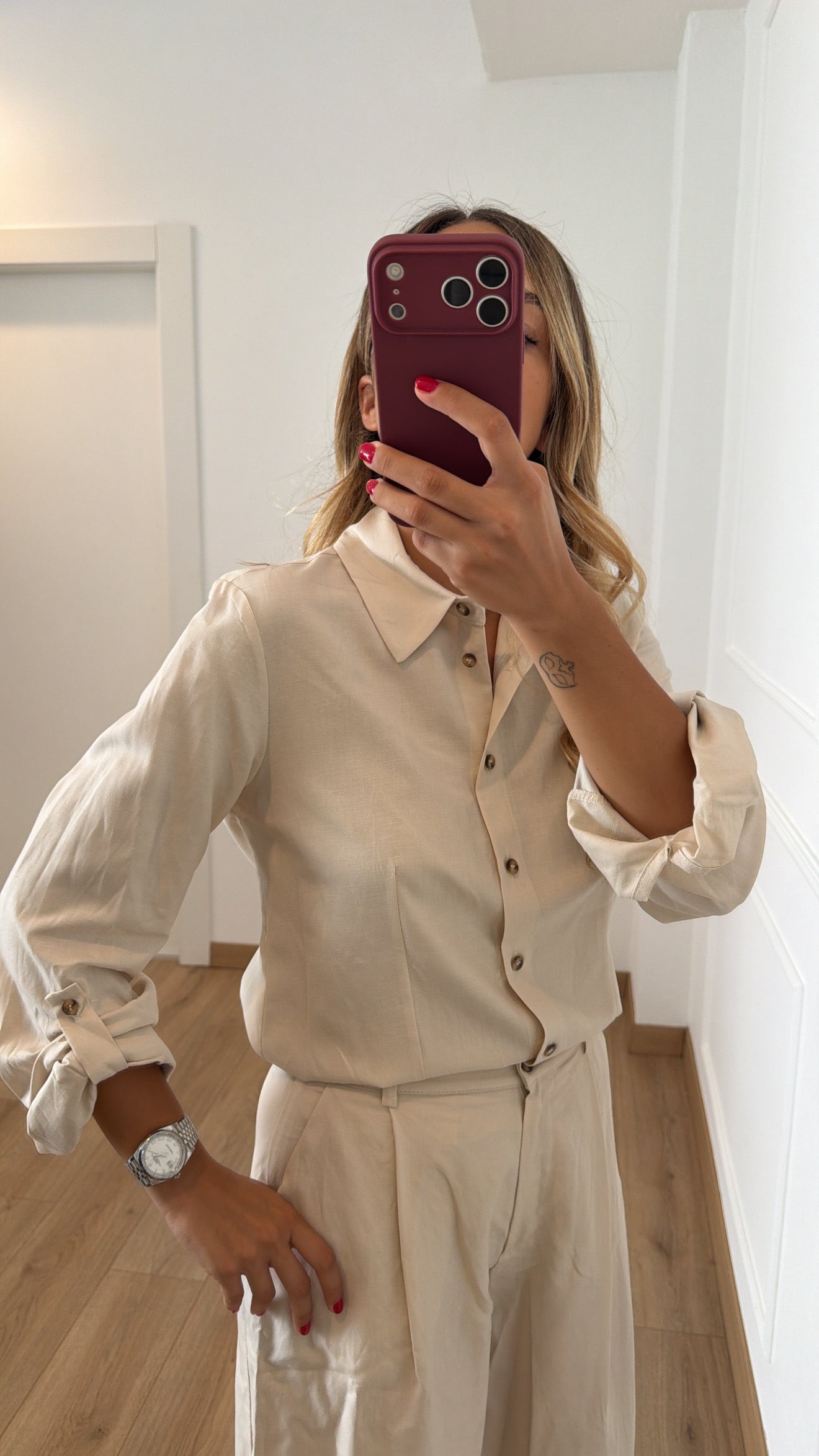 Camicia in lino e viscosa ViCOLO