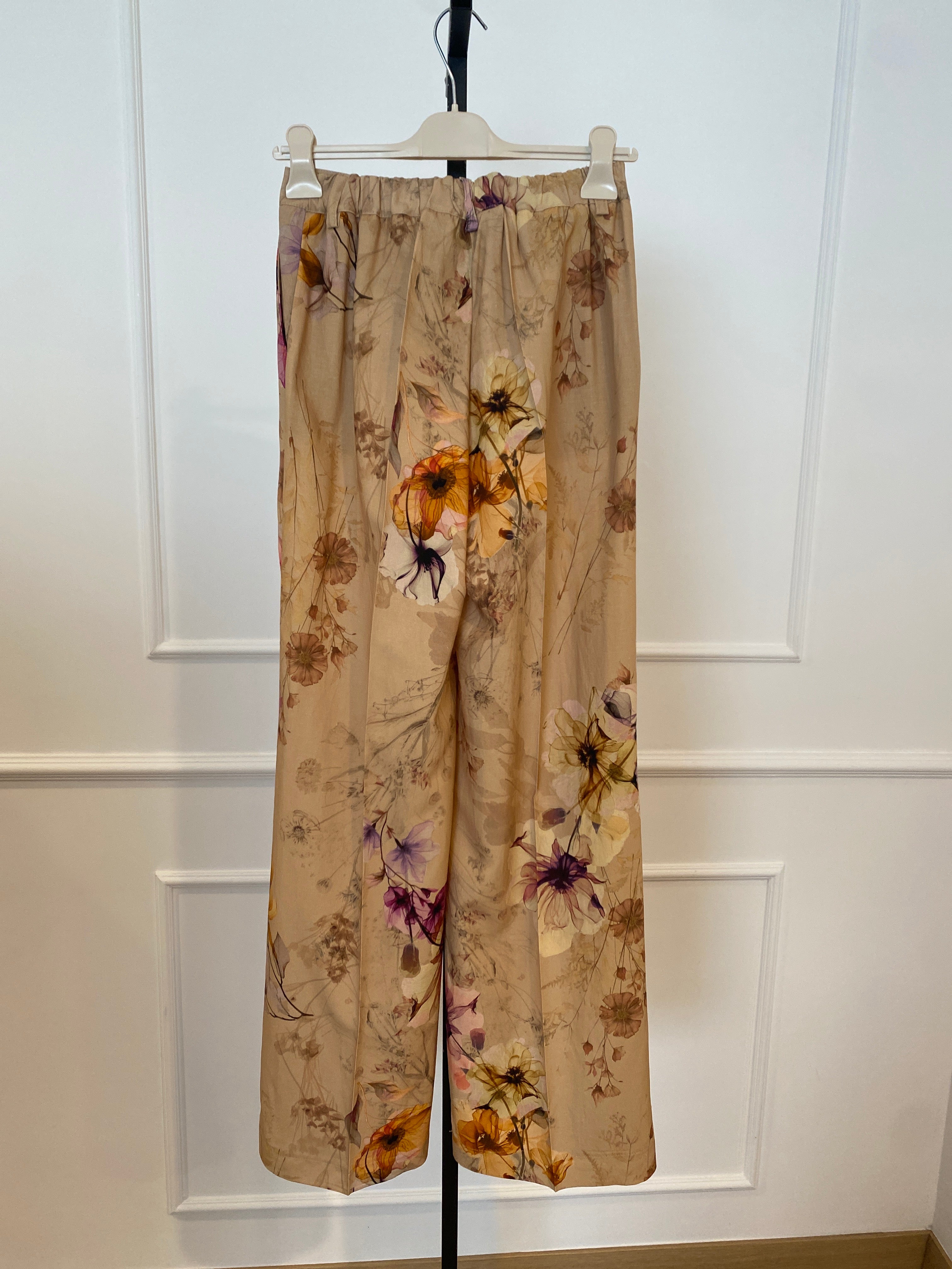Pantalone flowers in viscosa a palazzo Dixie