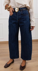 Jeans lavaggio blu con cintura placca Tensione IN