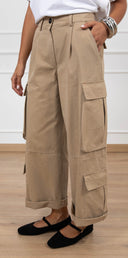 Pantalone cargo con pinces variante beige ViCOLO
