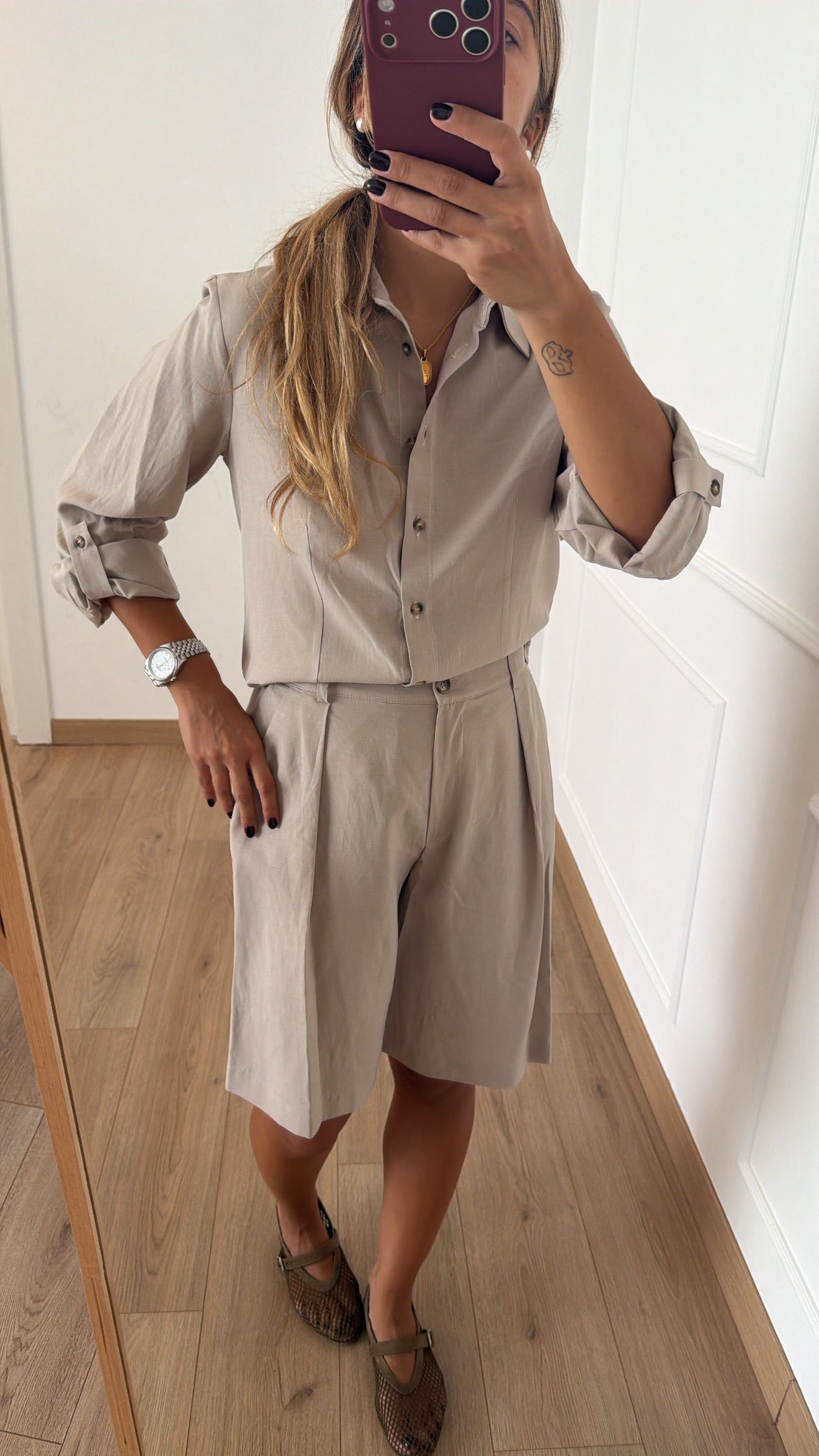 Camicia in lino e viscosa ViCOLO