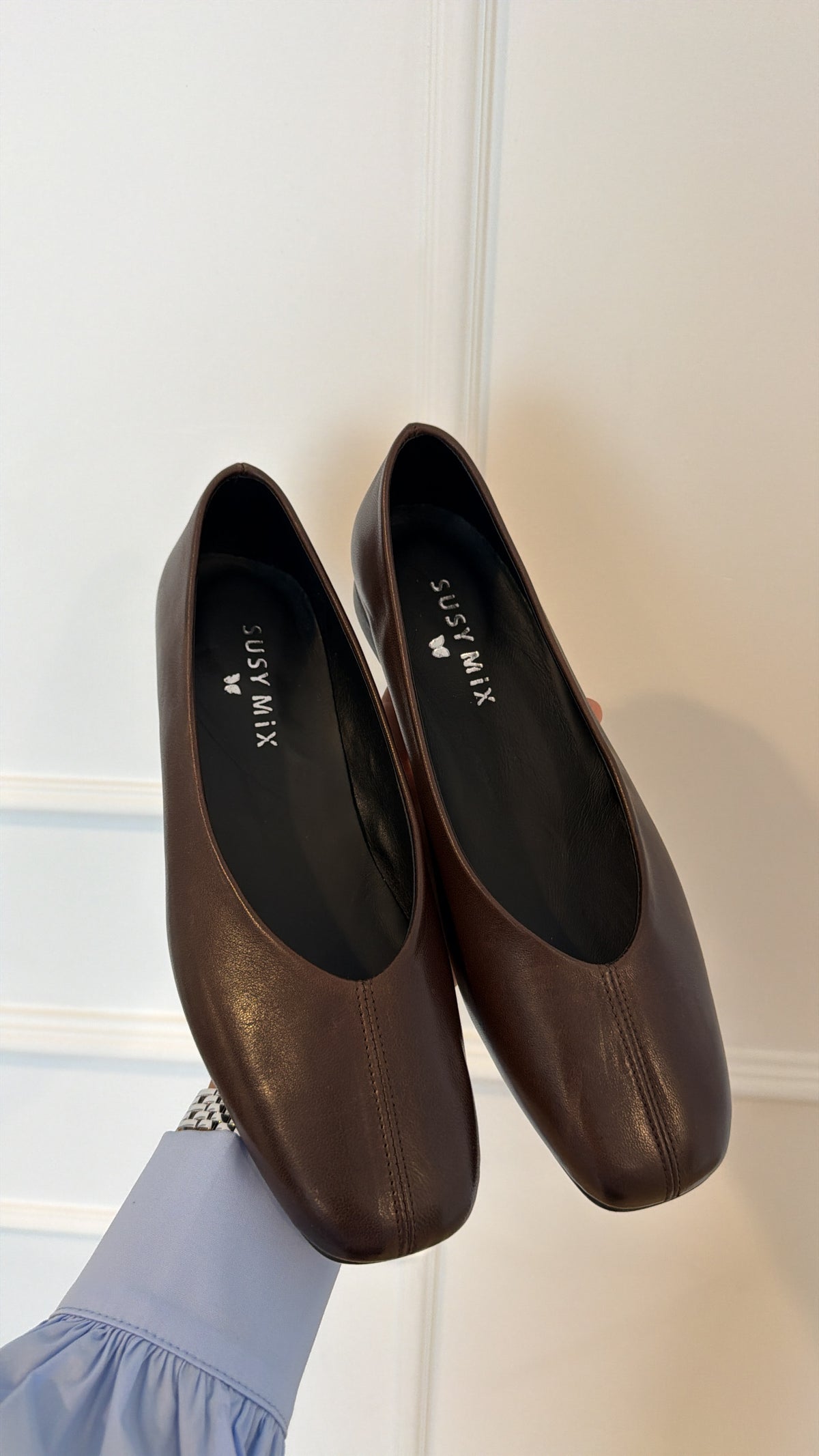 Ballerina in pelle variante moro Susy Mix