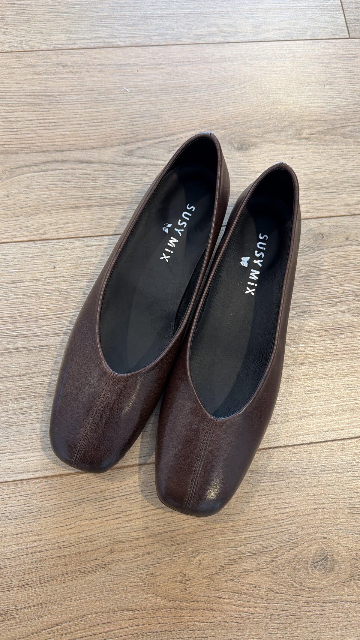 Ballerina in pelle variante moro Susy Mix